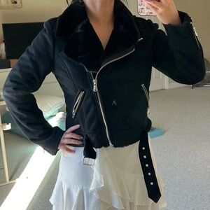 For The Republic - NWOT Faux Fur Moto Jacket